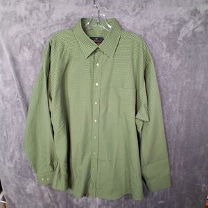 Bugatchi Uomo Shepherd's Check Button Down Shirt Mens XXl Green